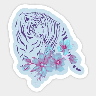 floral tiger Sticker